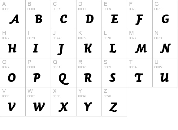 Auto 2 Black Italic LF uppercase A-Z preview
