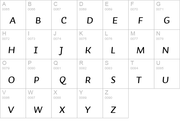 Auto 3 Italic SmCp uppercase A-Z preview