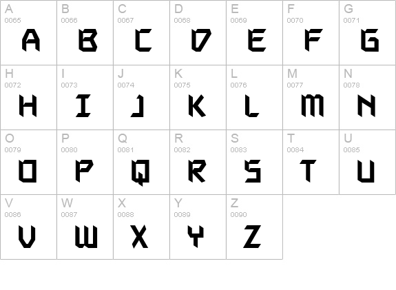 Autodestruct BB uppercase A-Z preview