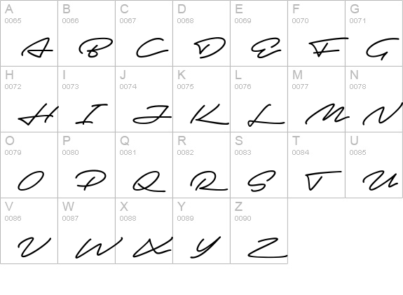 Autograf PERSONAL USE ONLY uppercase A-Z preview
