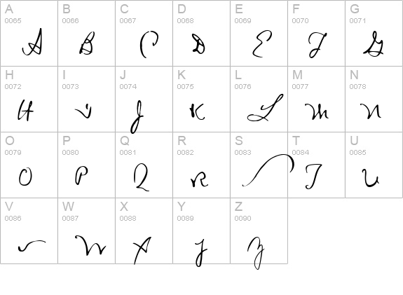 Autograph Lanier HPLHS uppercase A-Z preview
