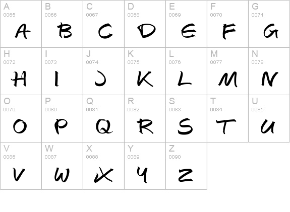 AutographScriptEF-Bold uppercase A-Z preview
