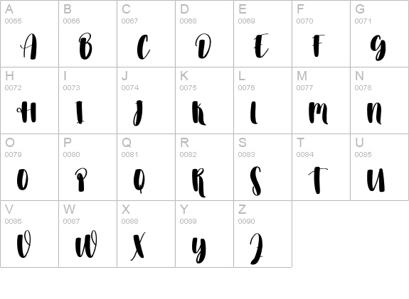 Autography uppercase A-Z preview