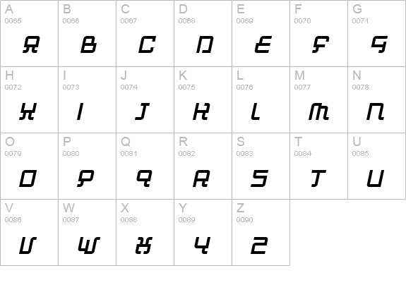 Automind Italic uppercase A-Z preview