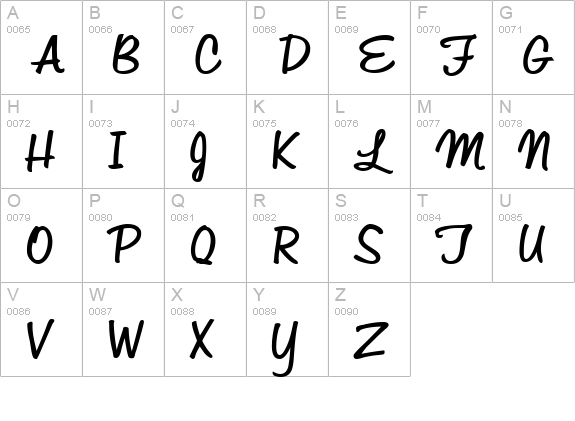Automobile uppercase A-Z preview