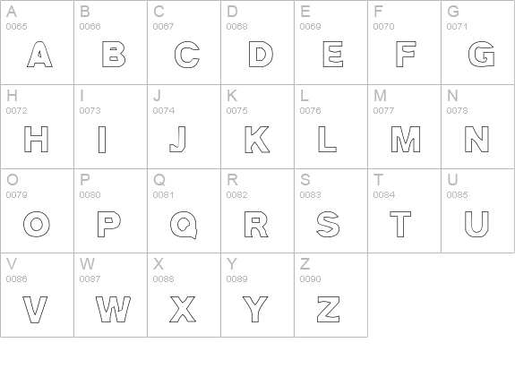 Autotrace-Outline uppercase A-Z preview