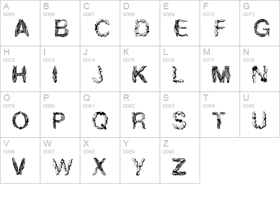 Autumn Gifts uppercase A-Z preview