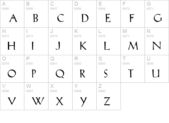 Auvergne uppercase A-Z preview