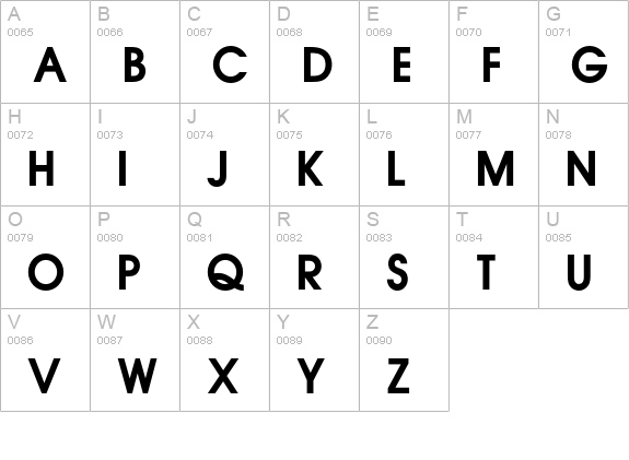 AuxinDemiBold uppercase A-Z preview