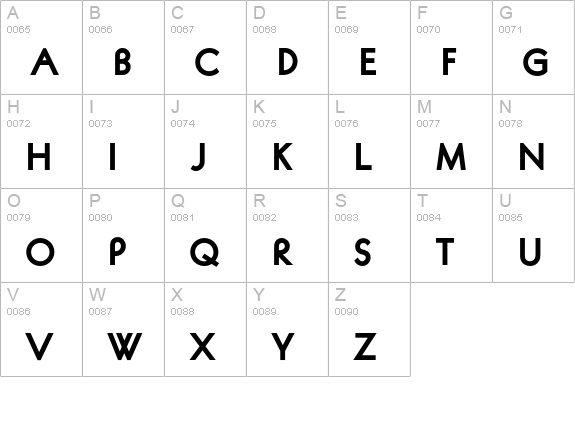 Avalon-Bold uppercase A-Z preview
