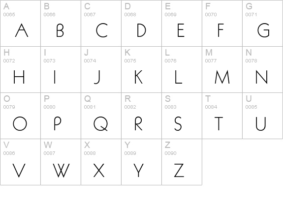 Avalon-Light uppercase A-Z preview