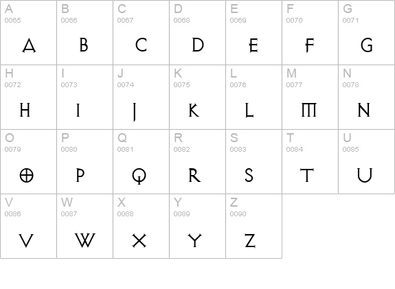 AvalonQuest uppercase A-Z preview