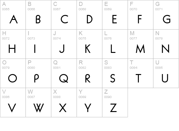 AvalonURWTMed uppercase A-Z preview