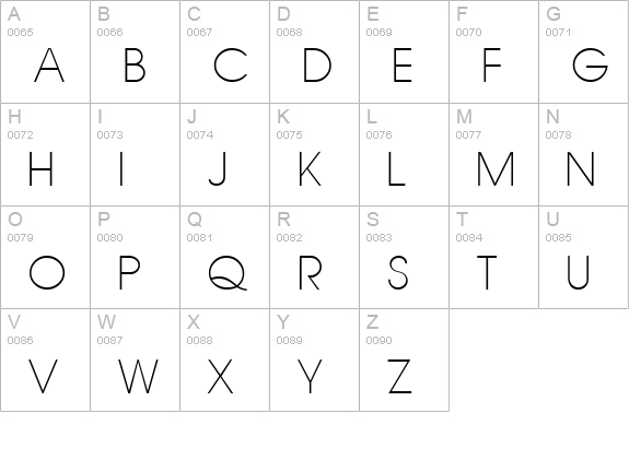 Avant Regular uppercase A-Z preview