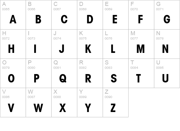 AvantGardEF-BoldCond uppercase A-Z preview