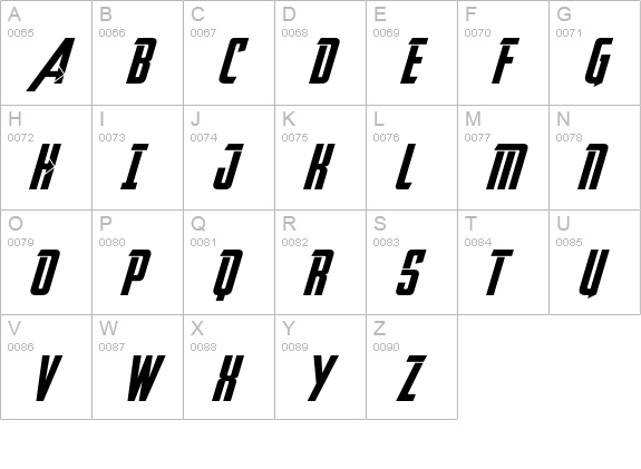 Avengeance uppercase A-Z preview