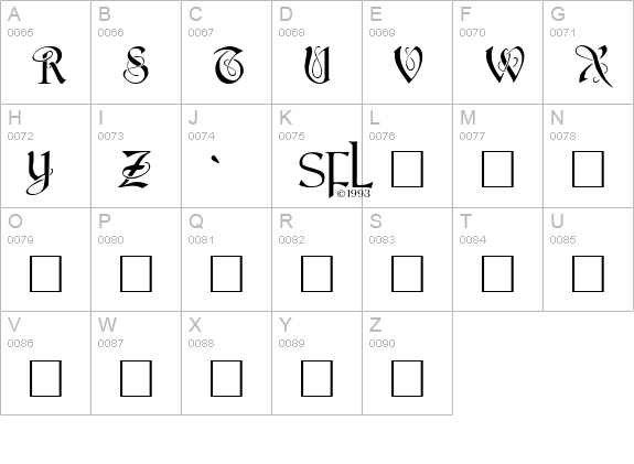 Averoigne uppercase A-Z preview