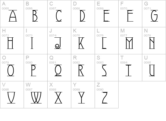 Avignon uppercase A-Z preview