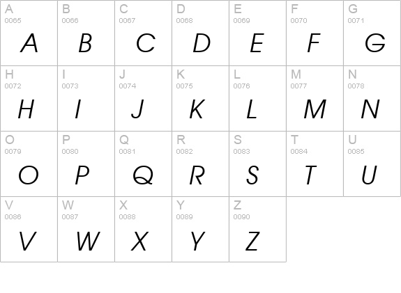 Avignon-Italic uppercase A-Z preview