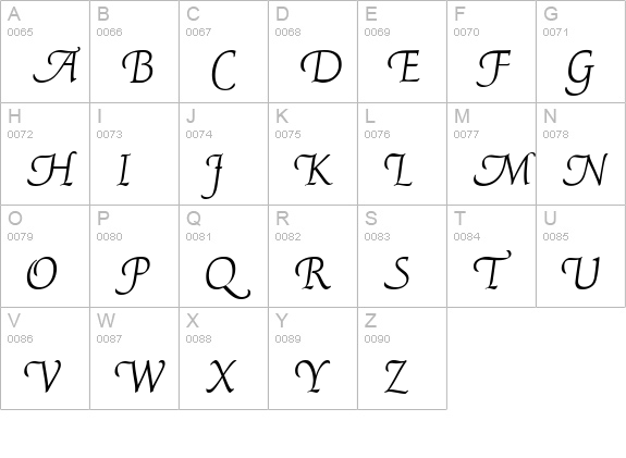 AvocetLight uppercase A-Z preview