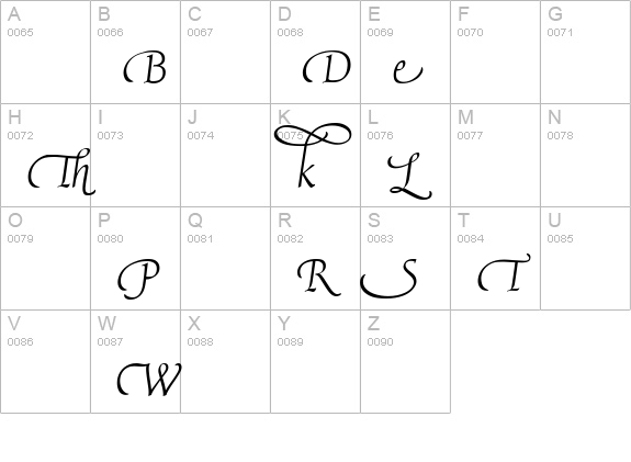 AvocetXtras uppercase A-Z preview