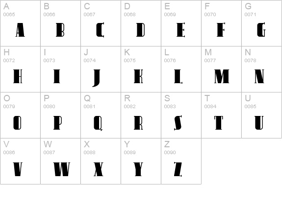Avondale uppercase A-Z preview