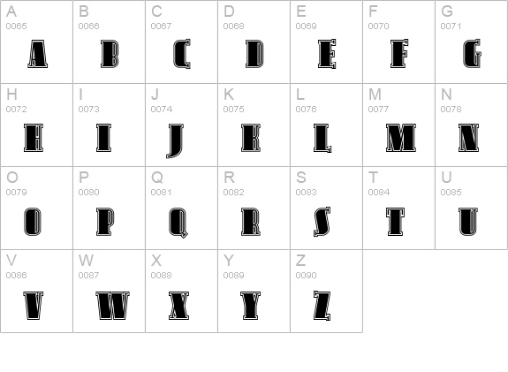 Avondale Inline uppercase A-Z preview