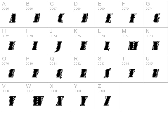 Avondale Inline Italic uppercase A-Z preview