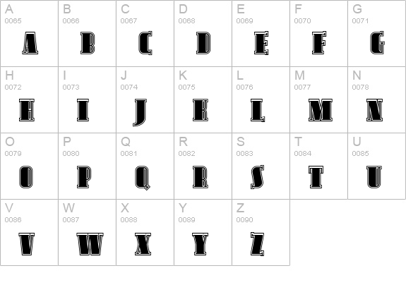 Avondale SC Inline uppercase A-Z preview