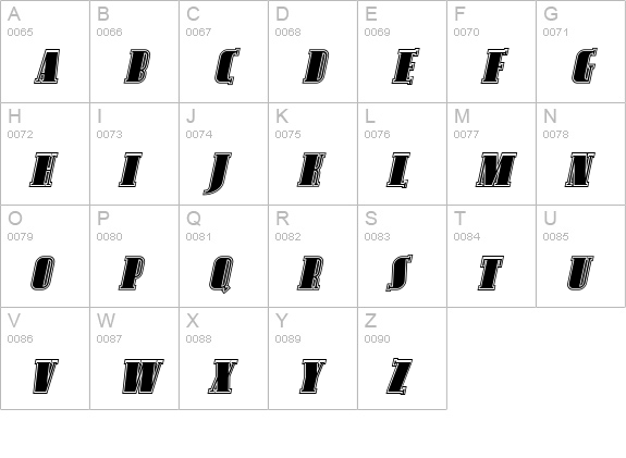 Avondale SC Inline Italic uppercase A-Z preview