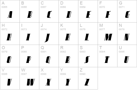 Avondale SC Italic uppercase A-Z preview
