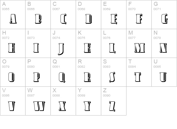 Avondale Shaded uppercase A-Z preview
