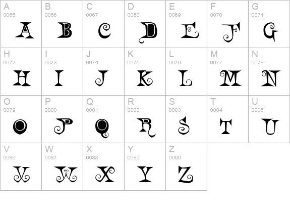 AWeirdPartySW uppercase A-Z preview