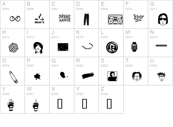 Awesome 80's BV uppercase A-Z preview