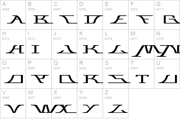 awitched uppercase A-Z preview