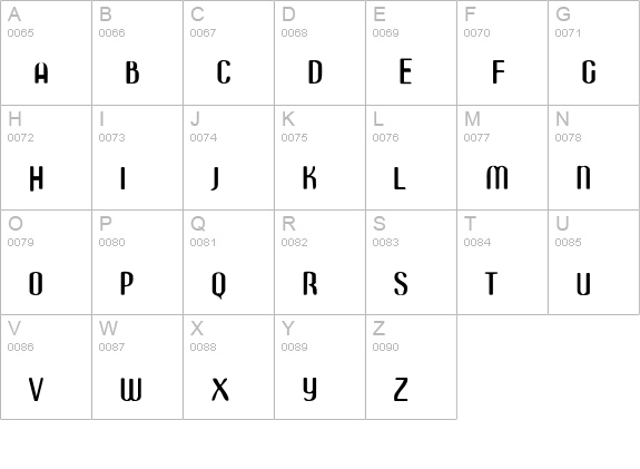 Azimech uppercase A-Z preview