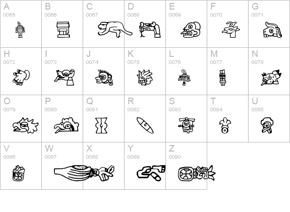 aztec uppercase A-Z preview
