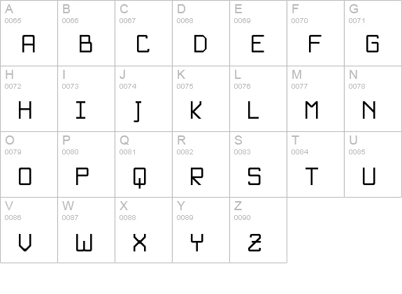 Básica-Unicode Regular uppercase A-Z preview