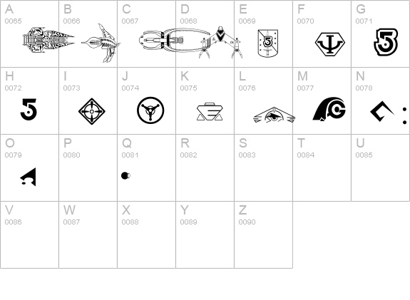 B5wingdings uppercase A-Z preview