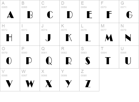 B821-Deco-Regular uppercase A-Z preview