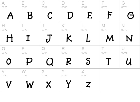 BaaBookHmkBold uppercase A-Z preview