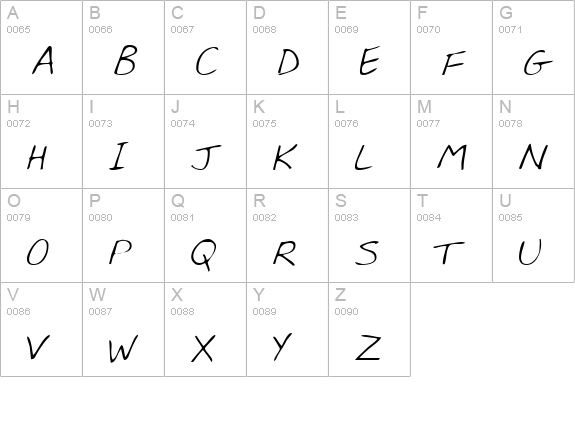 BabcocksHand Regular uppercase A-Z preview