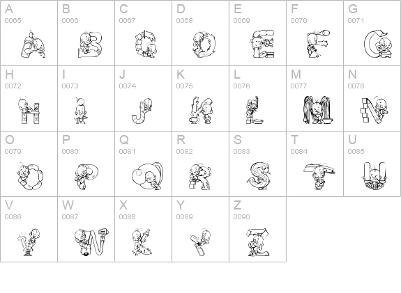 Baby! uppercase A-Z preview