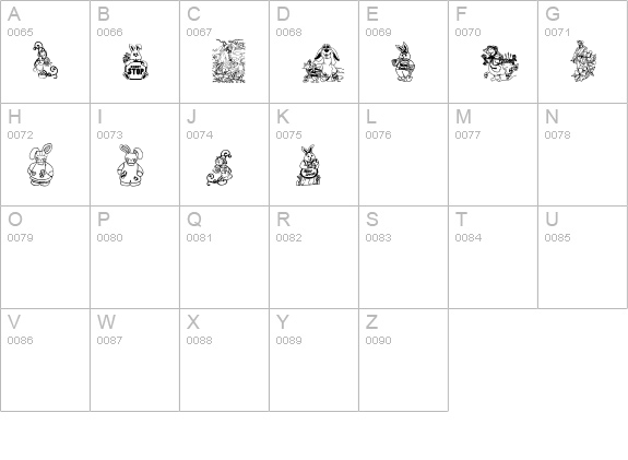 BabysBreathEasterRegular uppercase A-Z preview
