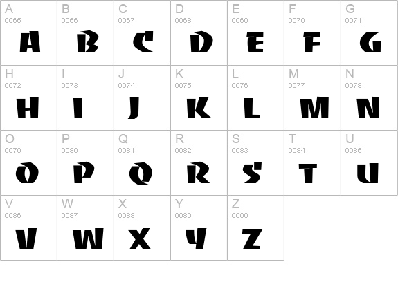 BaccaratUprightWide Regular uppercase A-Z preview