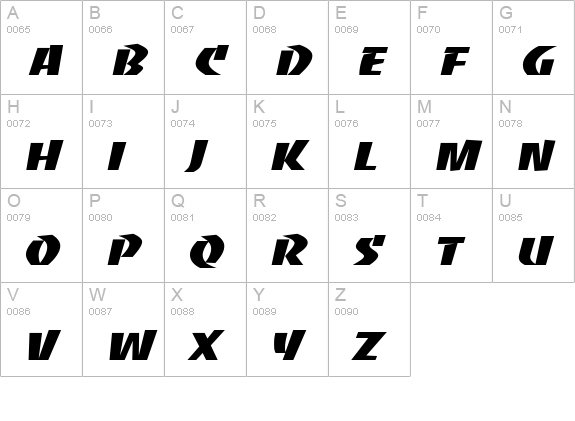 BaccaratWide Regular uppercase A-Z preview