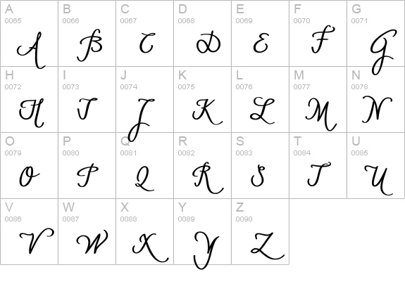 BachelorScript Bold uppercase A-Z preview
