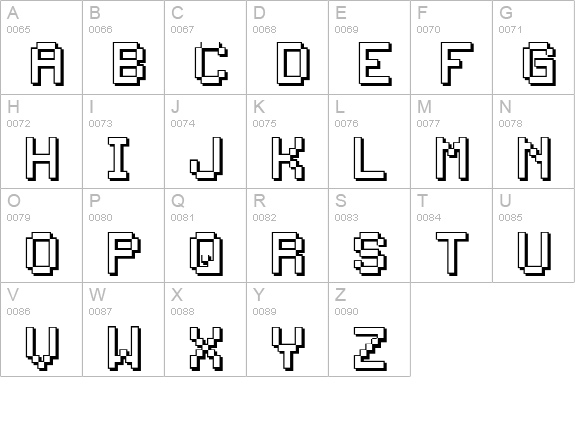 Back to 1982 uppercase A-Z preview