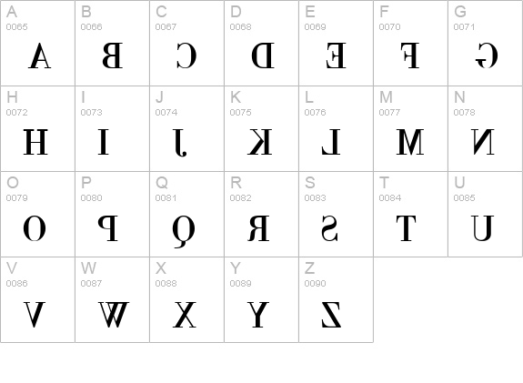 BackBod uppercase A-Z preview