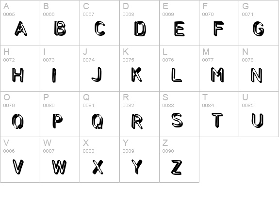 Backcab Extra Crispy uppercase A-Z preview
